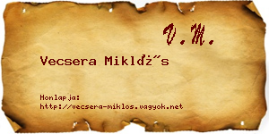 Vecsera Miklós névjegykártya
