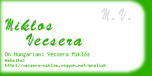 miklos vecsera business card